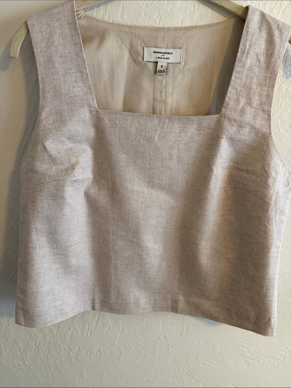 Banana Republic Flax Linen-Blend Square Neck Crop Top